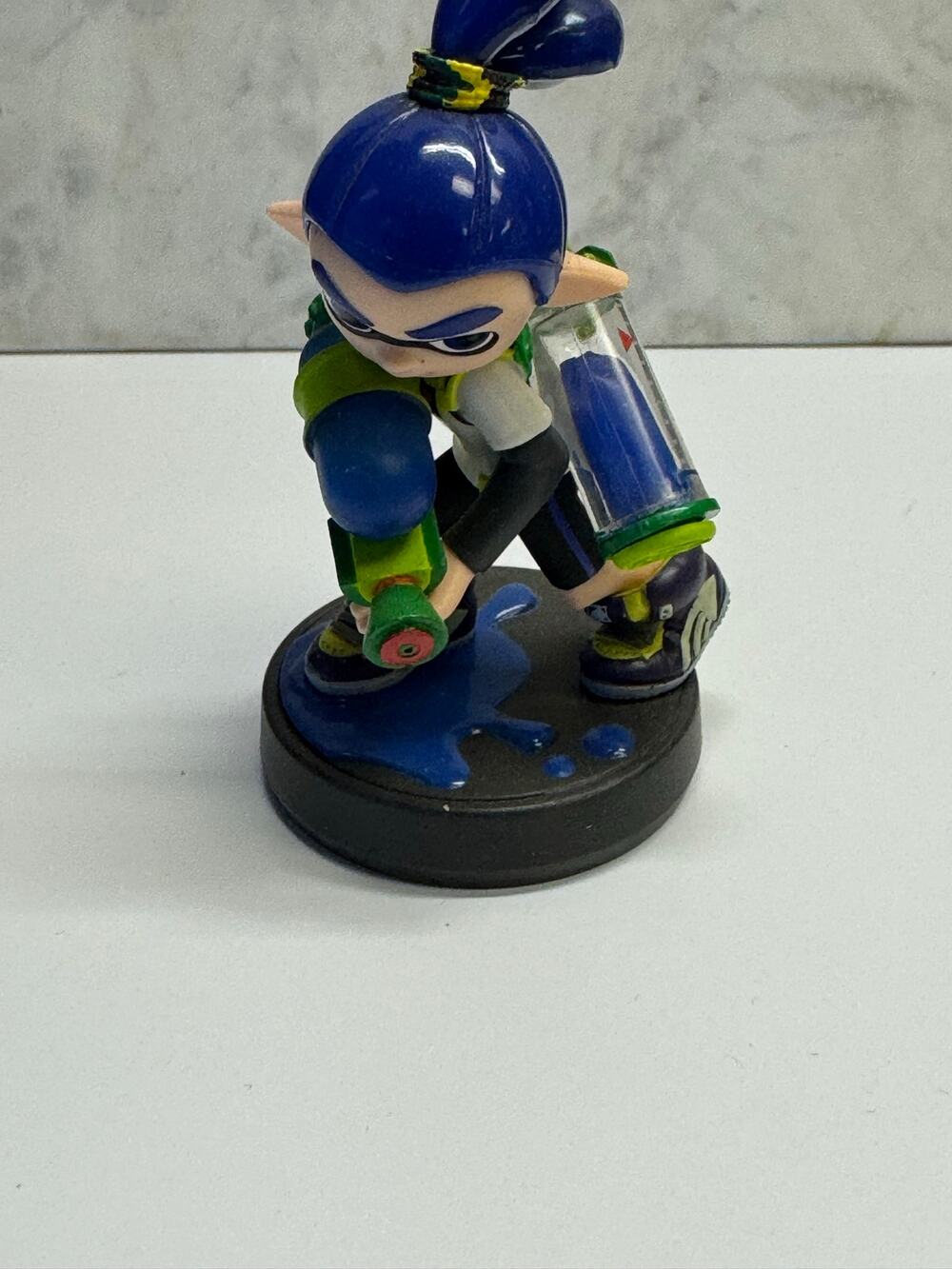 Nintendo Splatoon Inkling Boy Amiibo Figure Original Blue (Loose)